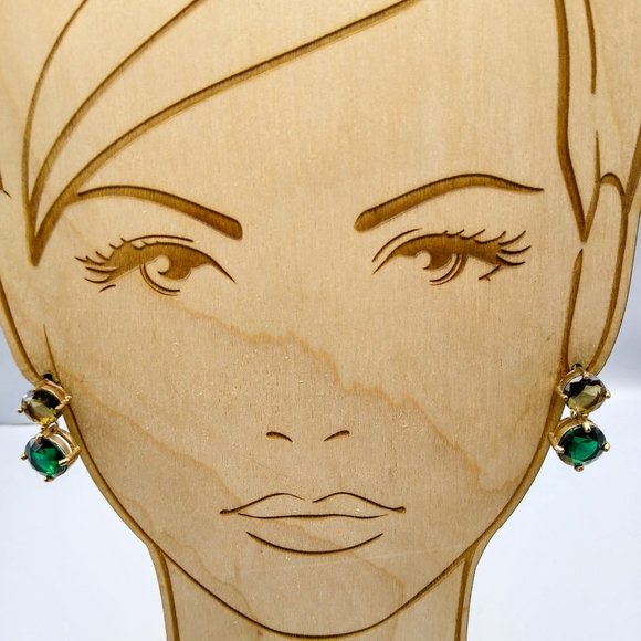 Vintage Woodland Fairy Glam Earrings, Chaton Dangle Stud Drops from Topaz Brown - Picture 1 of 4